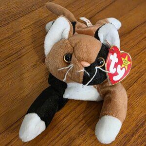 TY Beanie Baby CHIP the Calico Cat 8" Mint UPC 008421041213 1996 EASTER BASKET
